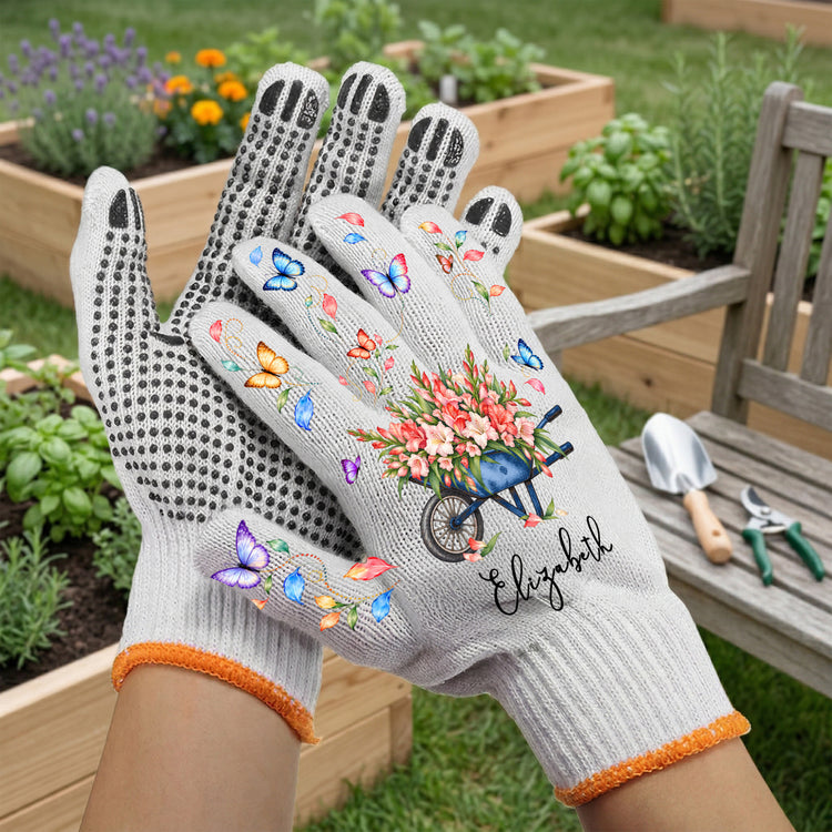 Custom Name, Birthflower Gift For Gardener, Gardening Lovers - Personalized Gardening Gloves 2