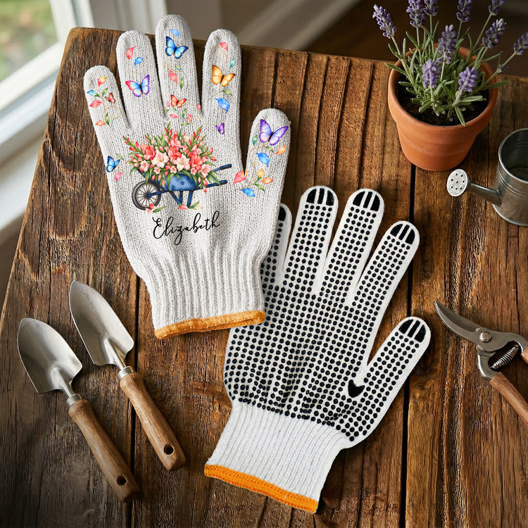 Custom Name, Birthflower Gift For Gardener, Gardening Lovers - Personalized Gardening Gloves 3