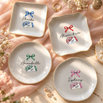 Custom Name Cheerleading Coquette Senior Night Team Gift - Personalized Jewelry Dish 1