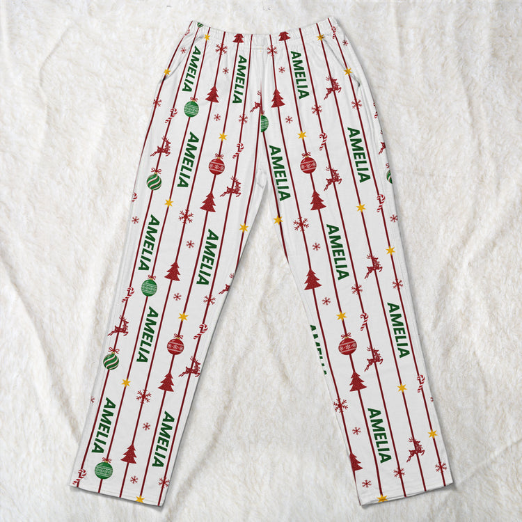 Custom Name Christmas Family Gifts - Personalized Lounge Pants 3