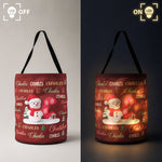 Custom Name Christmas Gift Bag, Christmas Bag With Name, Holiday Gift Bag, Santa Gift Bag, Family Christmas Sack Snowman Initial Letter - Personalized Basket 3