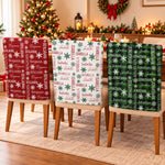 Custom Name Christmas Plaid Christmas Party Reunion - Personalized Chair Back Cover 1