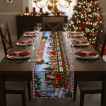 Custom Name Christmas Train Holiday Runner, Christmas Dining Table Decor, Family Christmas Decoration, Holiday Gift - Personalized Table Runner 3