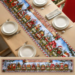 Custom Name Christmas Train Holiday Runner, Christmas Dining Table Decor, Family Christmas Decoration, Holiday Gift - Personalized Table Runner 5