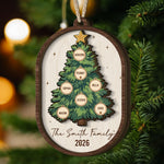 Custom Name Christmas Tree 2 Layers Christmas Gifts For Family - Personalized Ornament 2