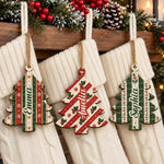 Custom Name Christmas Tree Stripe Christmas Pattern - Personalized Ornament 1
