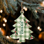 Custom Name Christmas Tree Stripe Christmas Pattern - Personalized Ornament 2