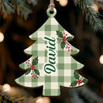Custom Name Christmas Tree Stripe Christmas Pattern - Personalized Ornament 6