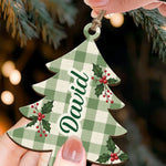 Custom Name Christmas Tree Stripe Christmas Pattern - Personalized Ornament 8