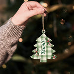 Custom Name Christmas Tree Stripe Christmas Pattern - Personalized Ornament 10