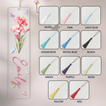 Custom Name Colorful & Birth FLower For Her, Book Lovers, Daughters, Friends, Sisters - Personalized Bookmark 4