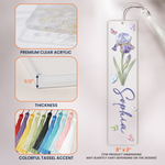 Custom Name Colorful & Birth FLower For Her, Book Lovers, Daughters, Friends, Sisters - Personalized Bookmark 5