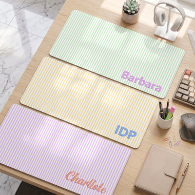 Custom Name Colorful Striped Pattern Gifts For Her, Friends, Daughters - Personalized Desk Mat