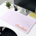 Custom Name Colorful Striped Pattern Gifts For Her, Friends, Daughters - Personalized Desk Mat 2