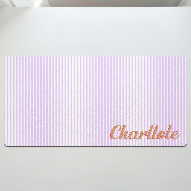 Custom Name Colorful Striped Pattern Gifts For Her, Friends, Daughters - Personalized Desk Mat 3