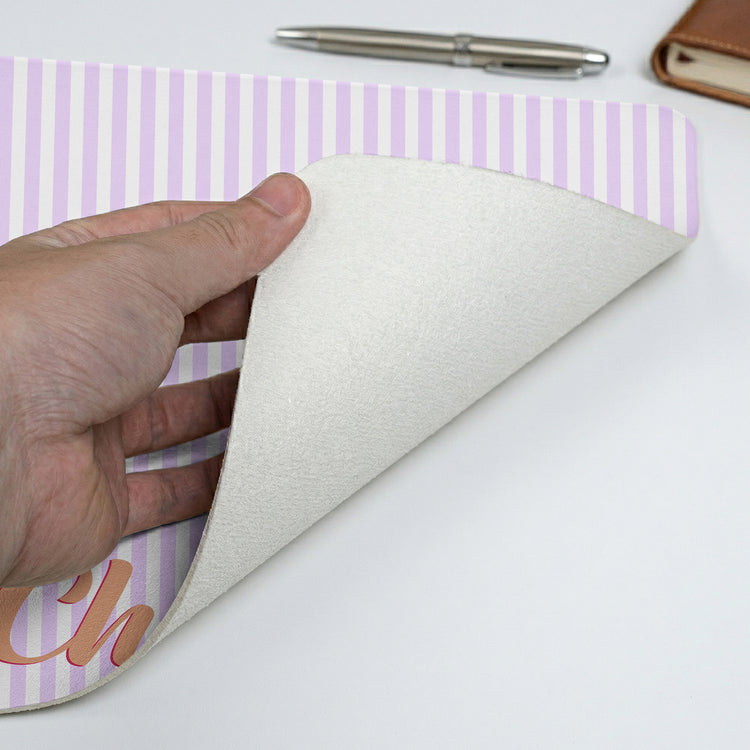 Custom Name Colorful Striped Pattern Gifts For Her, Friends, Daughters - Personalized Desk Mat 4