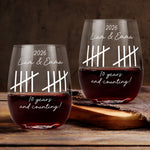 Custom Name Couple Anniversary Gifts For Him, Her - Personalized Wine Glass 1
