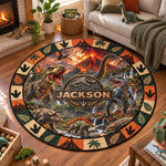 Custom Name Dinosaur Jurassic T-Rex Boys Room Decor Toddler - Personalized Quilted Mat 3