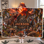 Custom Name Dinosaur Jurassic T-Rex - Personalized Blanket 1