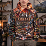 Custom Name Dinosaur Jurassic T-Rex - Personalized Hoodie 2