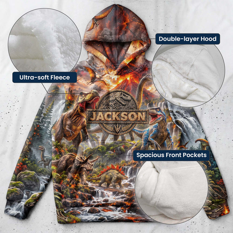 Custom Name Dinosaur Jurassic T-Rex - Personalized Hoodie 6