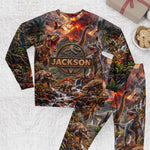 Custom Name Dinosaur Jurassic T-Rex - Personalized Pajamas 2