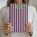 Custom Name, Font, Background Striped, Leopard - For Coworker, Her - Personalized Journal 2