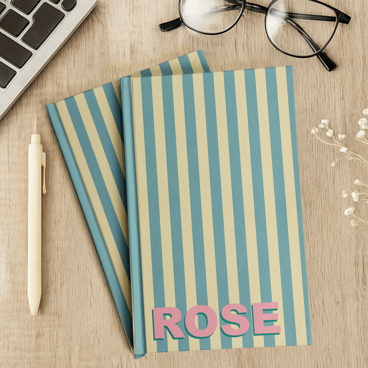 Custom Name, Font, Background Striped, Leopard - For Coworker, Her - Personalized Journal 4