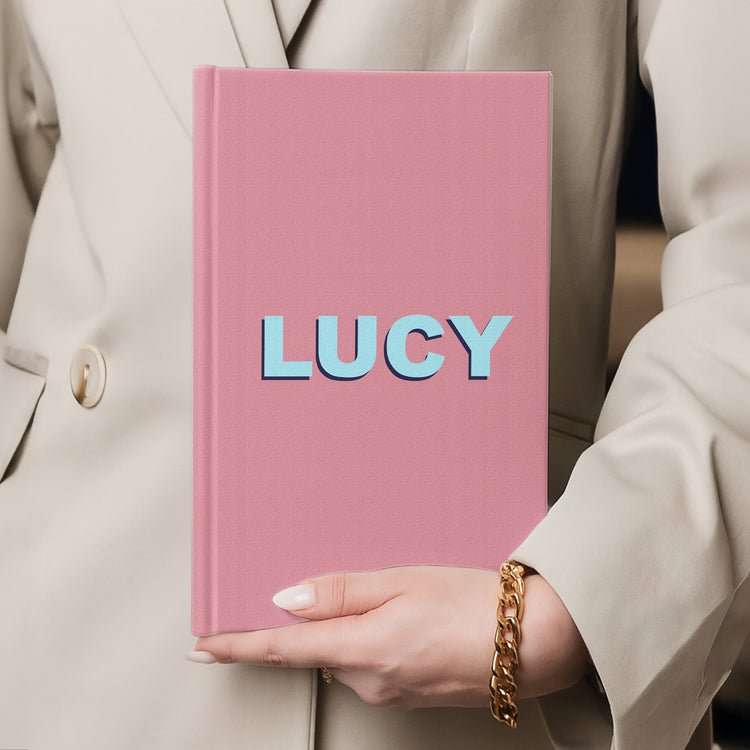 Custom Name, Font, Background Striped, Leopard - For Coworker, Her - Personalized Journal 7