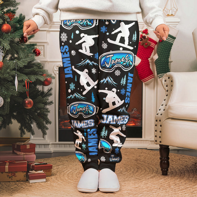 Custom Name Gift For Skiing Lovers, Snowboarding Lover, Gift For Man - Personalized Sweatpants 2