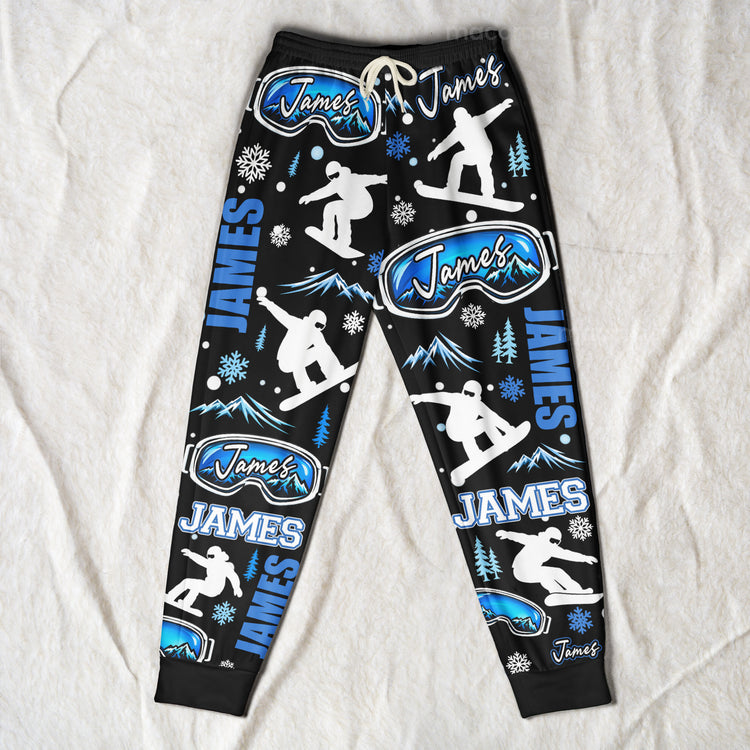 Custom Name Gift For Skiing Lovers, Snowboarding Lover, Gift For Man - Personalized Sweatpants 3