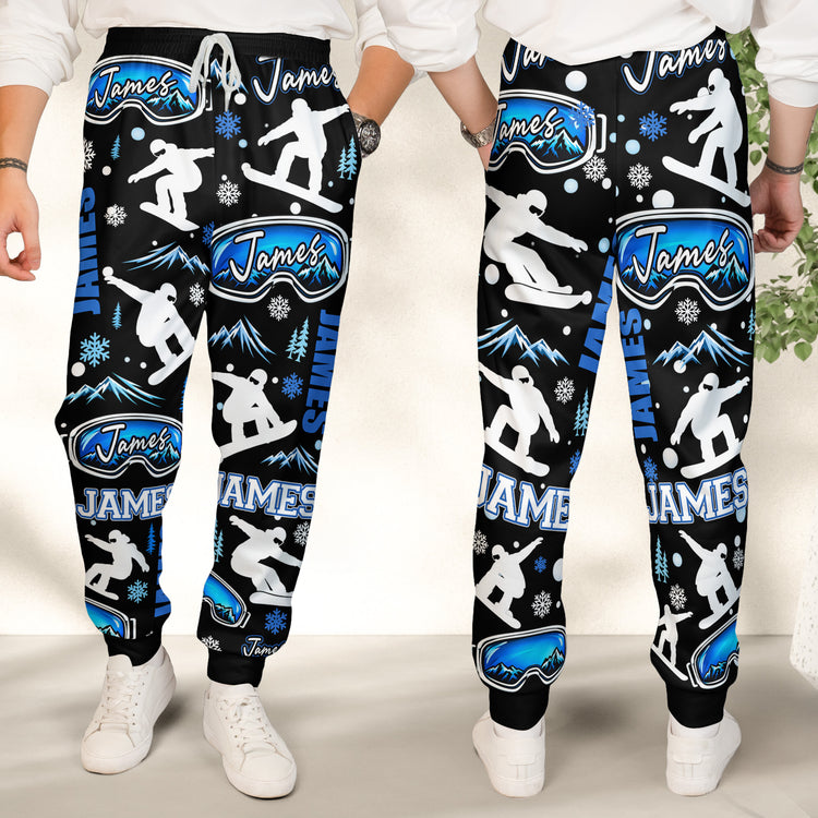 Custom Name Gift For Skiing Lovers, Snowboarding Lover, Gift For Man - Personalized Sweatpants 5