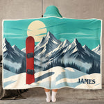 Custom Name Gift For Skiing Lovers, Snowboarding Lover - Personalized Blanket 1