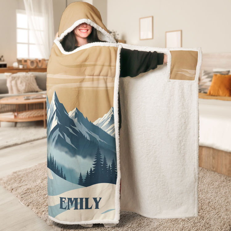 Custom Name Gift For Skiing Lovers, Snowboarding Lover - Personalized Blanket 2