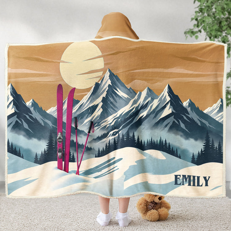 Custom Name Gift For Skiing Lovers, Snowboarding Lover - Personalized Blanket 4
