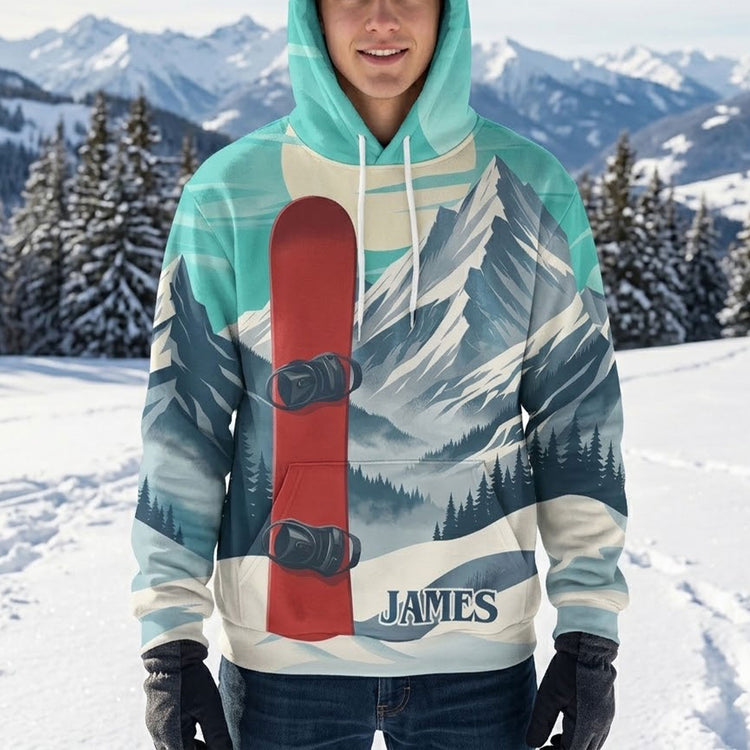 Custom Name Gift For Skiing Lovers, Snowboarding Lover - Personalized Hoodie 2