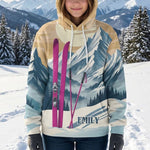 Custom Name Gift For Skiing Lovers, Snowboarding Lover - Personalized Hoodie 3