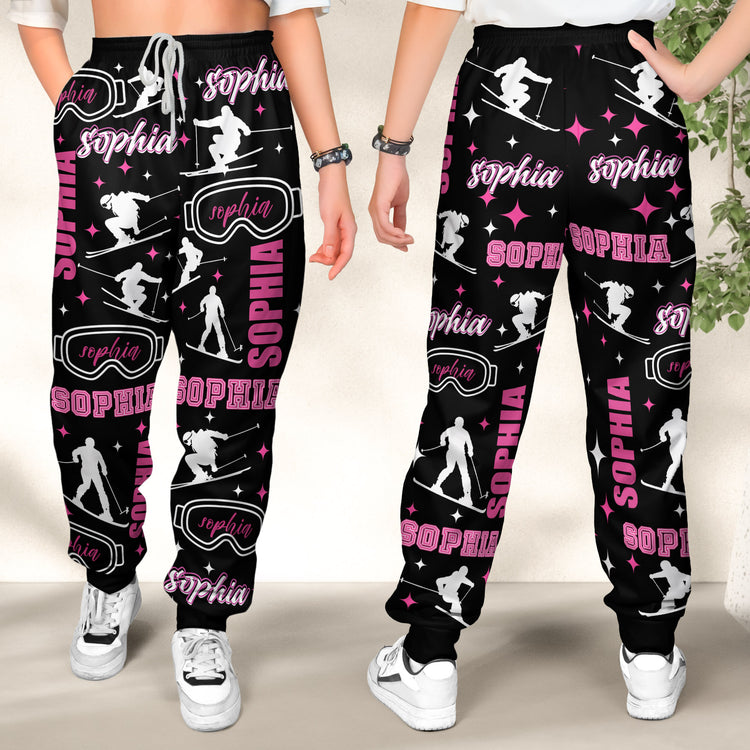 Custom Name Gift For Skiing Lovers, Snowboarding Lover - Personalized Sweatpants 5