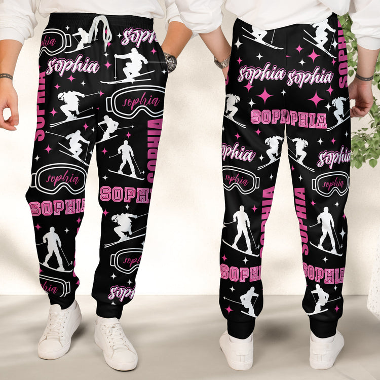 Custom Name Gift For Skiing Lovers, Snowboarding Lover - Personalized Sweatpants 6