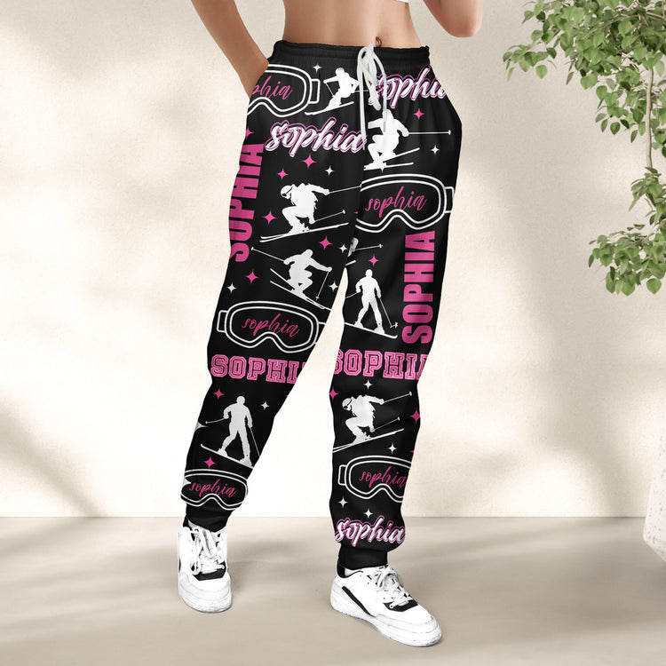 Custom Name Gift For Skiing Lovers, Snowboarding Lover - Personalized Sweatpants 8