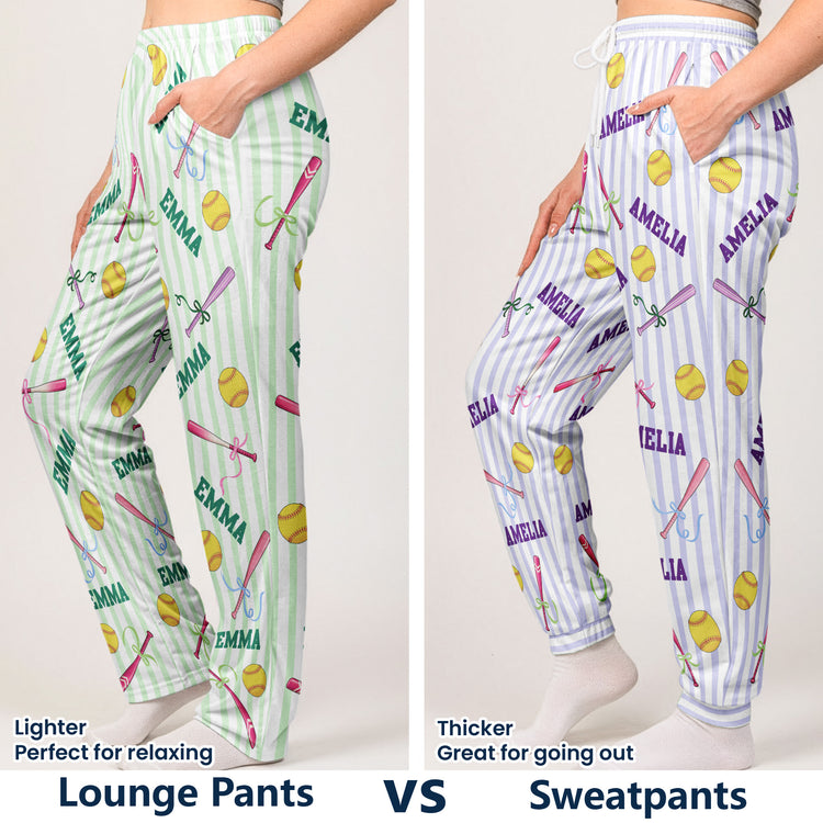 Custom Name Gift For Softball Lovers, Softbal Player, Softball Girls - Personalized Lounge Pants 7