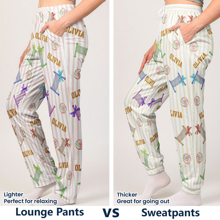 Custom Name Gift For Volleyball Lover, Volleyball Player - Personalized Lounge Pants 4