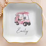 Custom Name Golf Lovers Coquette Golf Girl Gifts For Coach, Golf Club, For Her - Personalized Jewelry Dish 3
