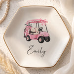 Custom Name Golf Lovers Coquette Golf Girl Gifts For Coach, Golf Club, For Her - Personalized Jewelry Dish 6