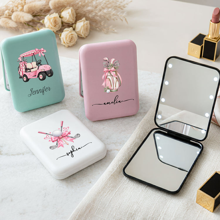 Custom Name Golf Lovers Coquette Golf Girl Gifts For Coach, Golf Club, For Her - Personalized Mirror 1