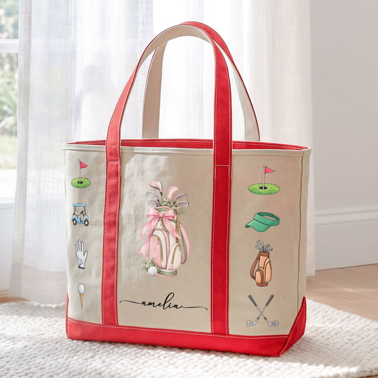 Custom Name Golf Lovers Coquette Golf Girl Gifts For Coach, Golf Club, For Her - Personalized Tote Bag 5