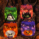 Custom Name Halloween Candy Basket For Kids With Glow Light - Personalized Halloween Basket 1