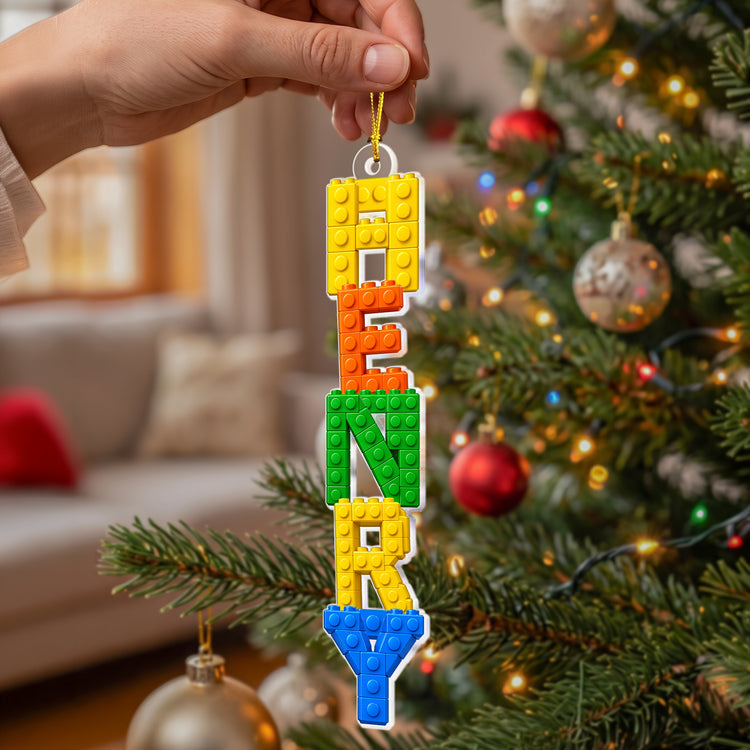 Custom Name In Lego Puzzle - For Kids, Lego Lovers - Personalized Ornament 5