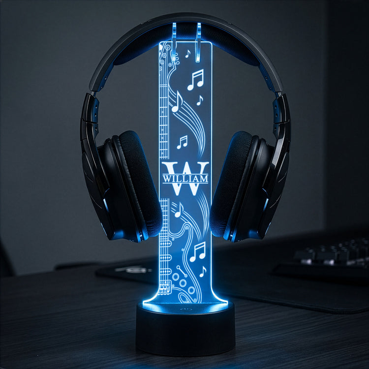 Custom Name Initial Gifts For Her, Him, Music, Piano Lovers - Personalized Headphone Stand 2