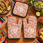 Custom Name Monogram Mexican Talavera Pattern Gifts For Abuelas Mamas Tias - Personalized Oven Mitts 1